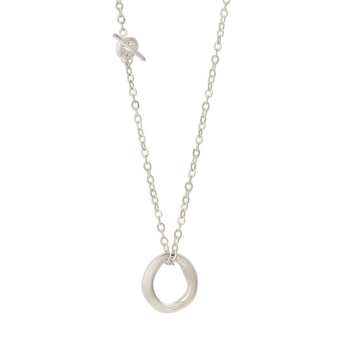 UNITY Simple Necklace with Large Pendant in Silver & Gold Plated Silver