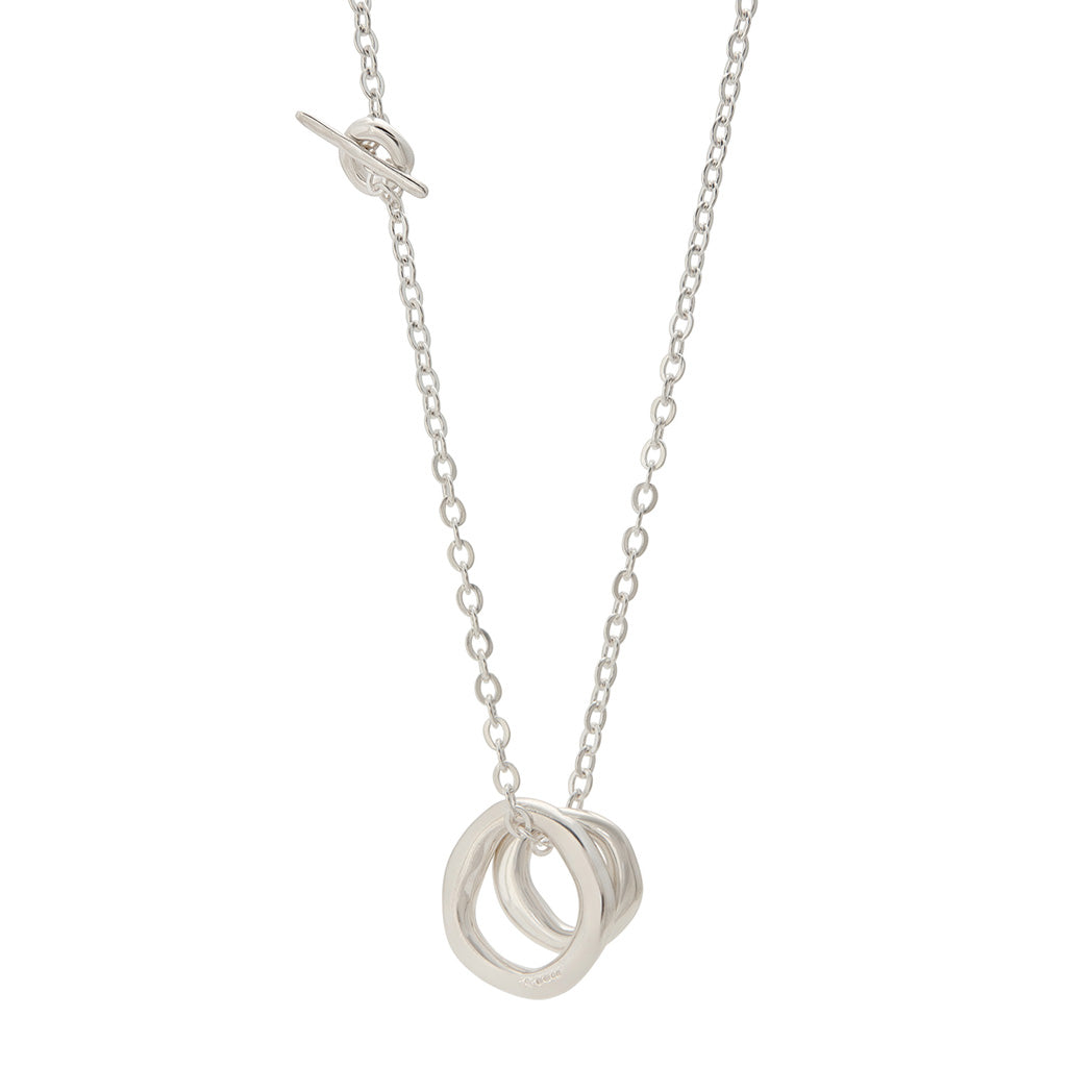UNITY Simple Necklace with Large Pendant in Silver & Gold Plated Silver