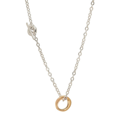 UNITY Simple Necklace with Tiny Pendant in Silver & Gold Plated Silver