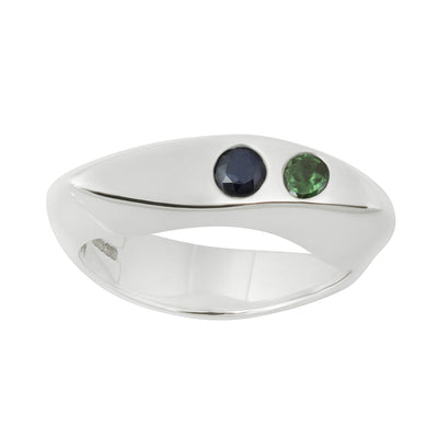 CELEBRATION Vision II Ring with Black Sapphire & Green Tourmaline