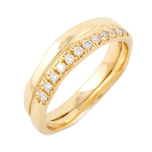 BRIDAL Wedding II Ring with 12 Diamonds