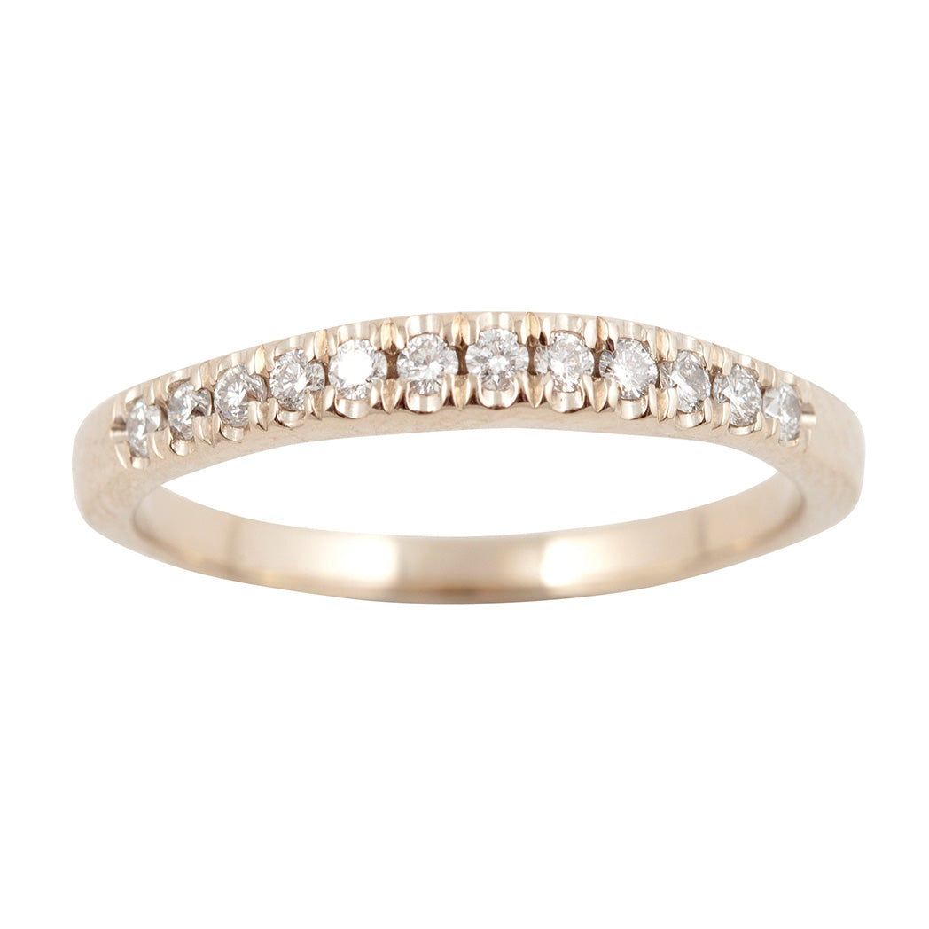 BRIDAL Wedding I Ring with 12 White Diamonds