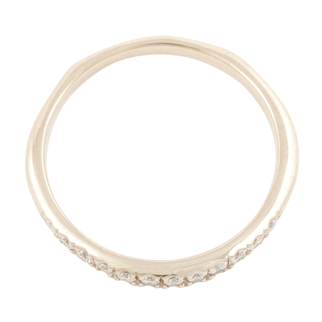 BRIDAL Wedding I Ring with 12 White Diamonds