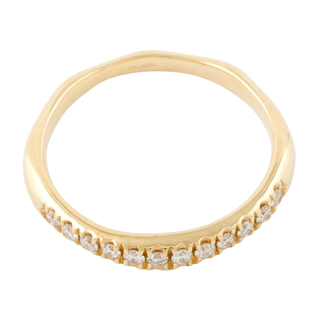 BRIDAL Wedding I Ring with 12 White Diamonds