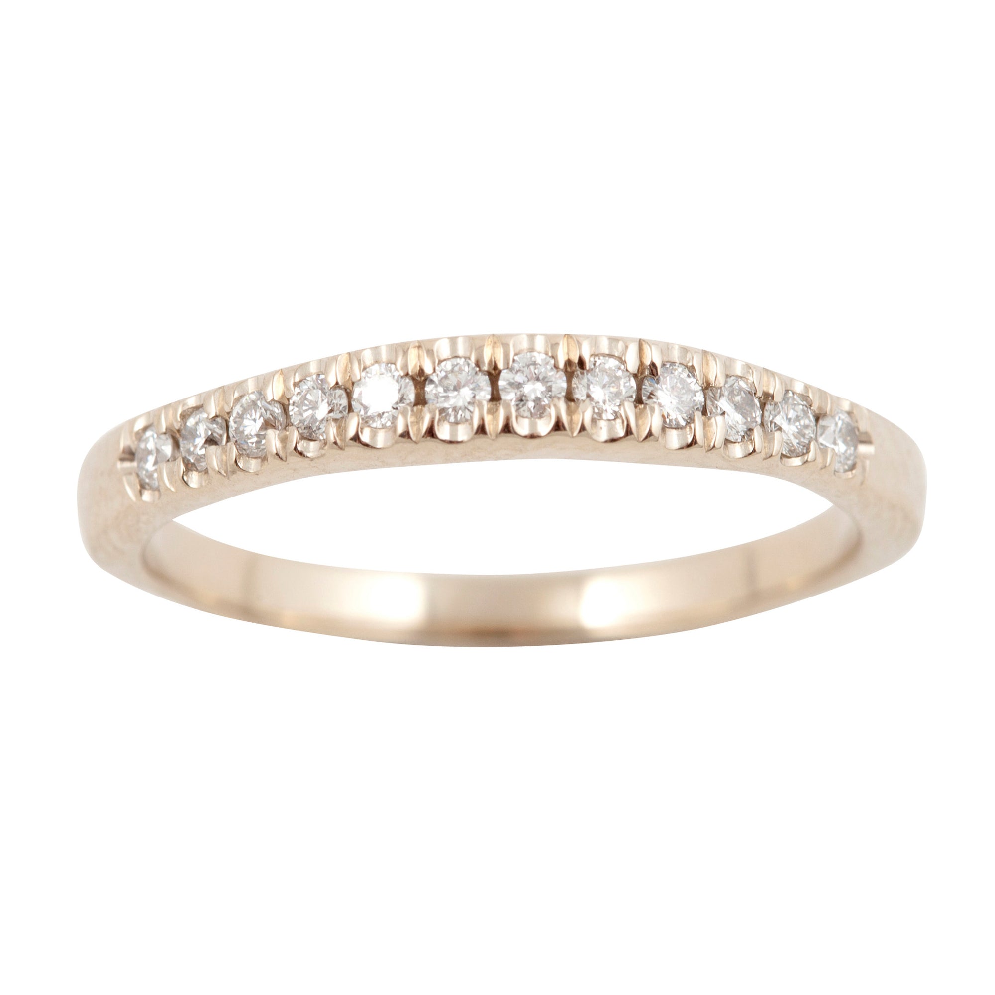 Wedding Ring with 12 Diamonds in 18ct Yellow or 18ct White Gold