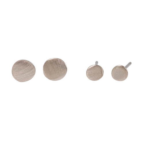 Beyond Gender Large & Small Stud Earrings in 18ct White Gold