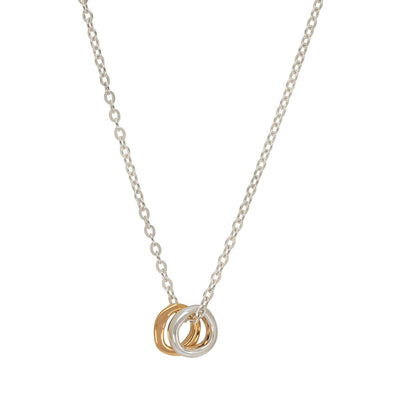 UNITY Simple Necklace with Small Pendant in Silver & Gold Plated Silver